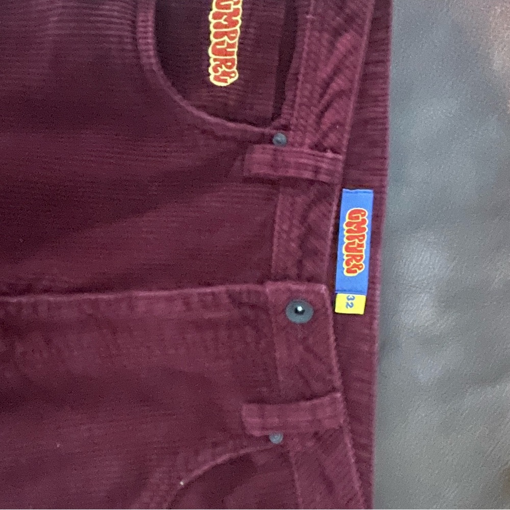 Corduroy slacks, youth.